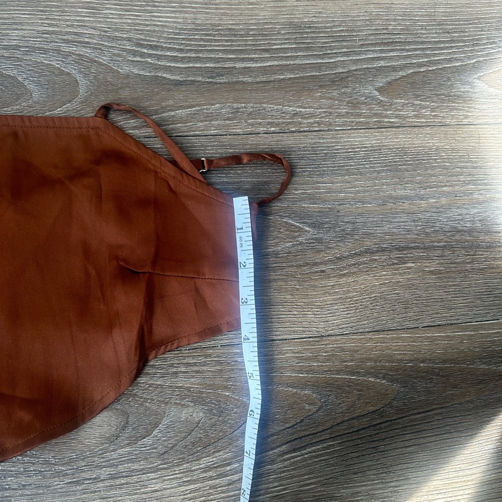 Noisy May Brown Satin Spaghetti Strap Crop Top - Picture 5 of 8